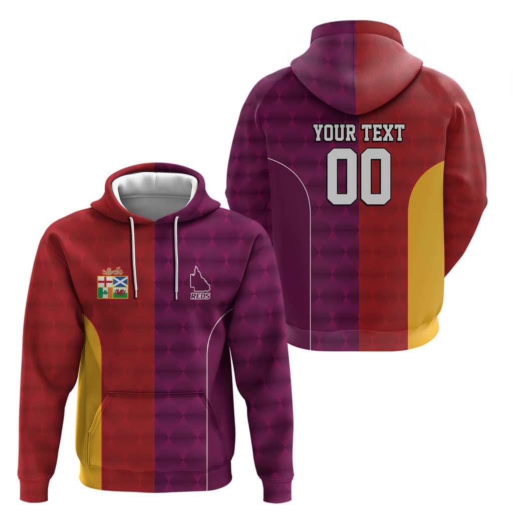 Custom British Lions Australia Queensland Hoodie Sporty Style LT9