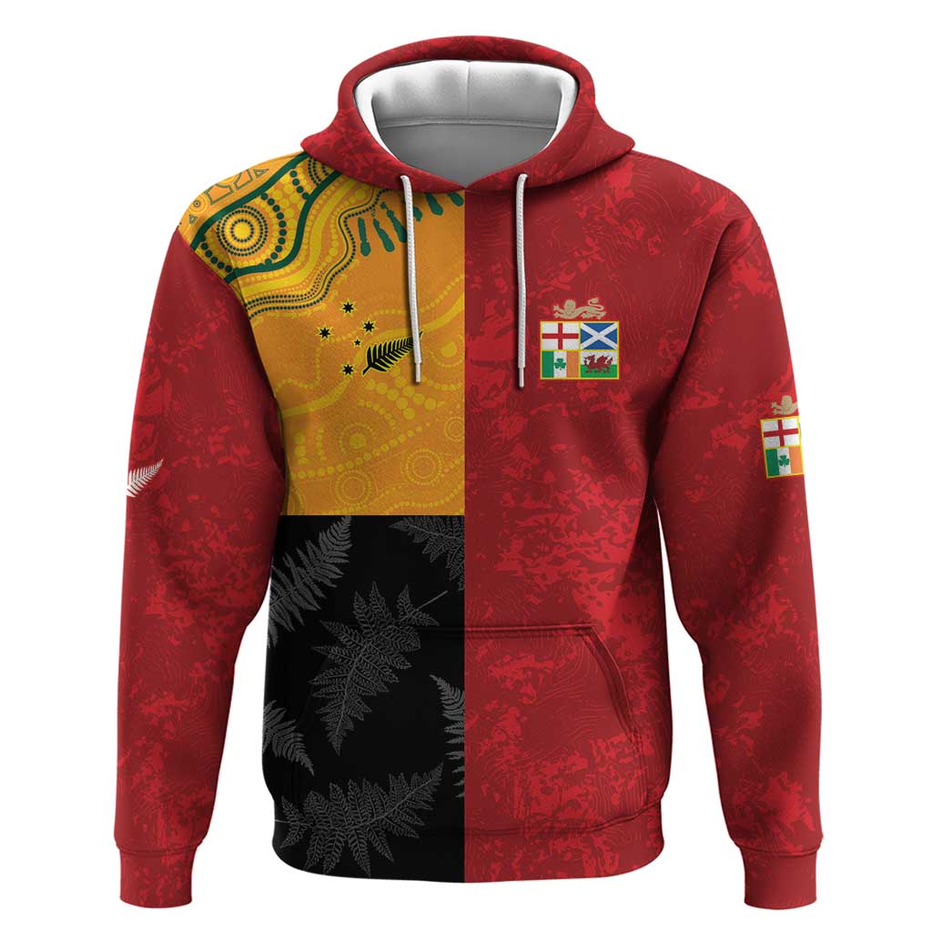 Custom British Lions-AUNZ Hoodie Australia-New Zealand Indigenous Motif LT9