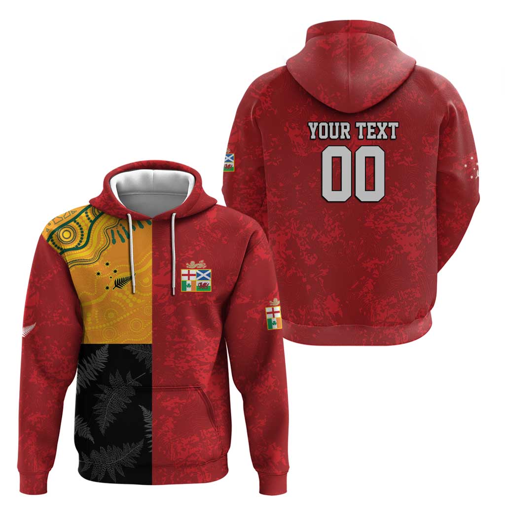 Custom British Lions-AUNZ Hoodie Australia-New Zealand Indigenous Motif LT9