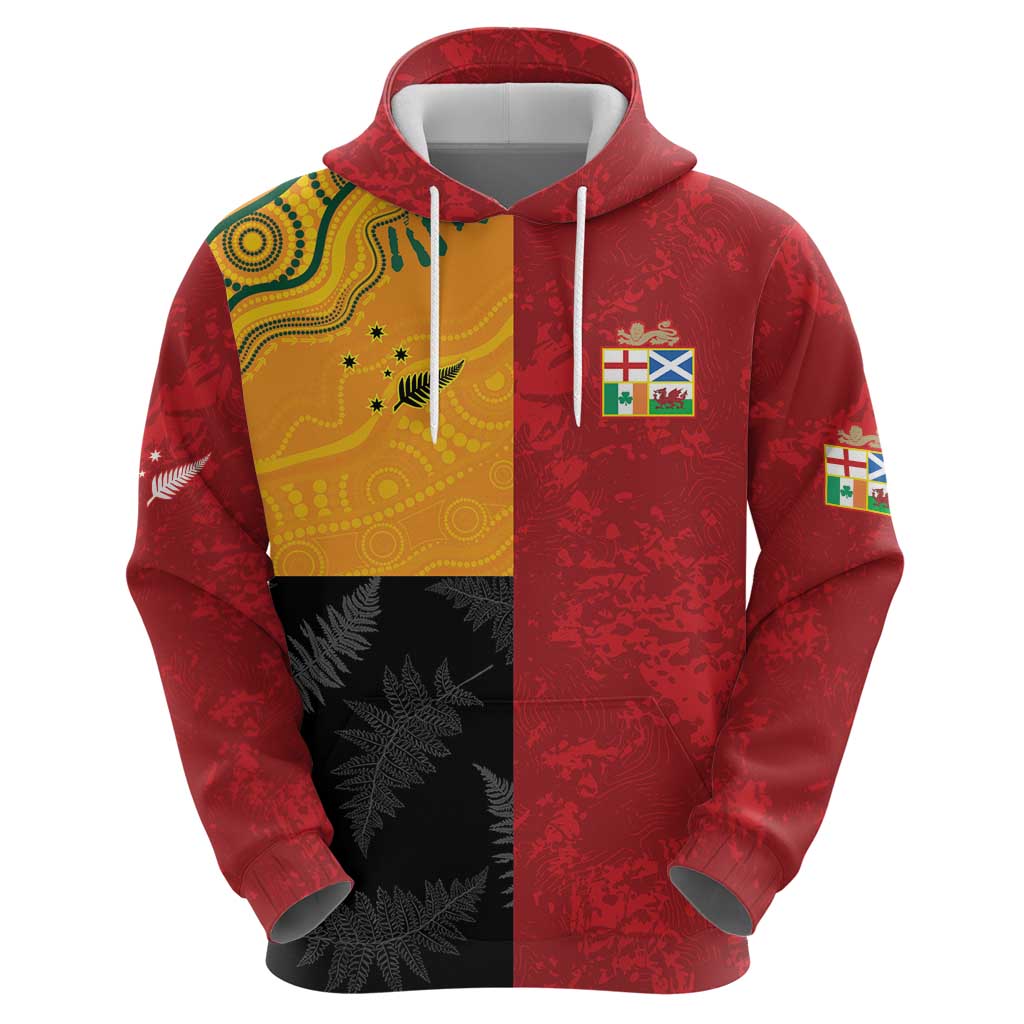 Custom British Lions-AUNZ Hoodie Australia-New Zealand Indigenous Motif LT9