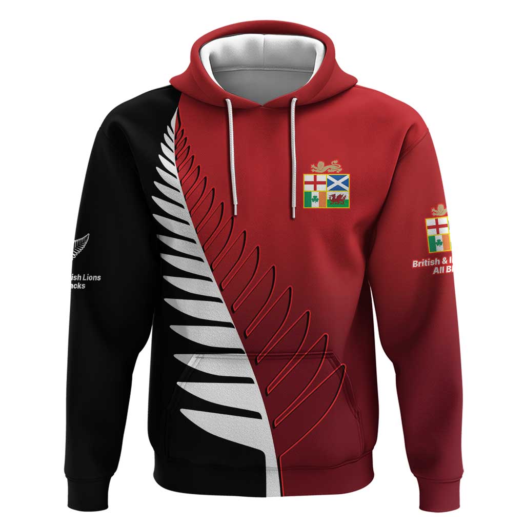 Custom British Lions New Zealand Hoodie Half Black Fern LT9