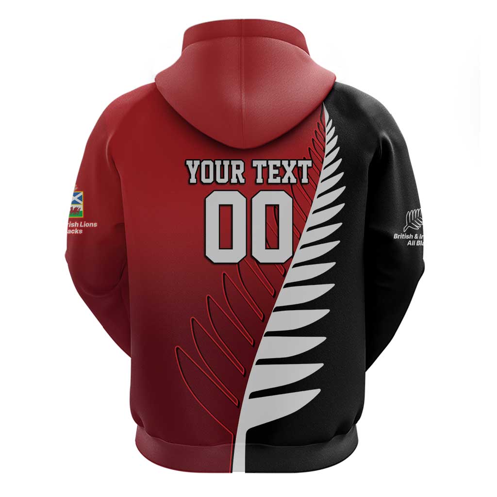Custom British Lions New Zealand Hoodie Half Black Fern LT9