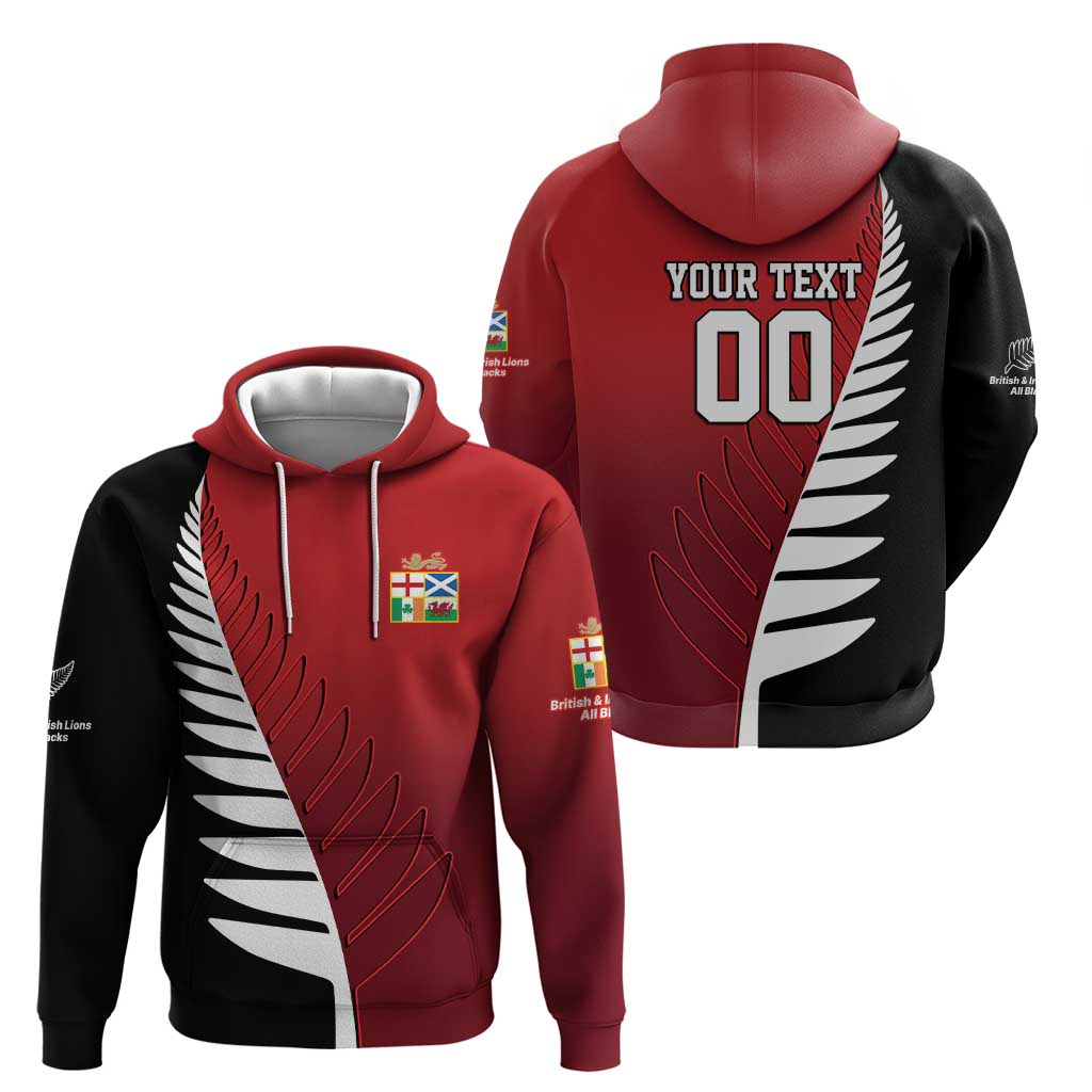 Custom British Lions New Zealand Hoodie Half Black Fern LT9