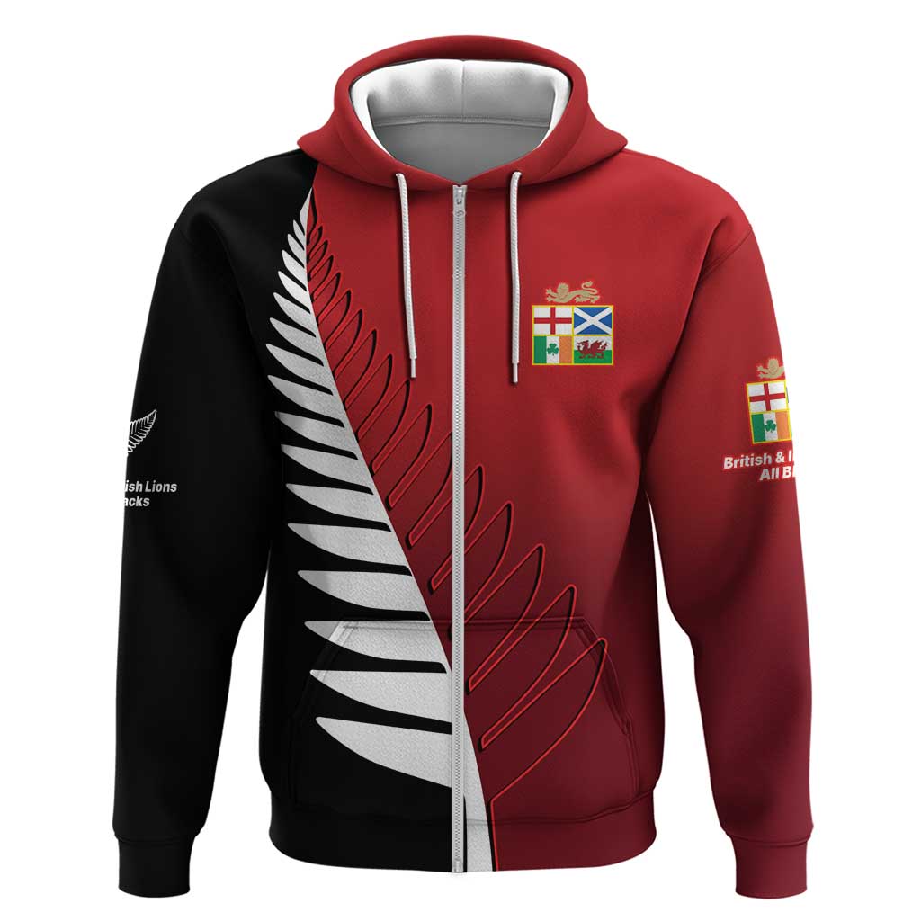 Custom British Lions New Zealand Hoodie Half Black Fern LT9