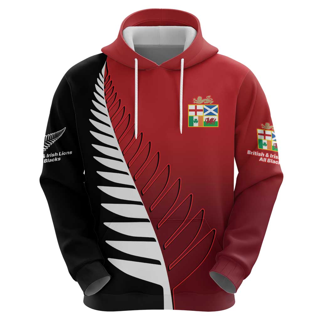 Custom British Lions New Zealand Hoodie Half Black Fern LT9