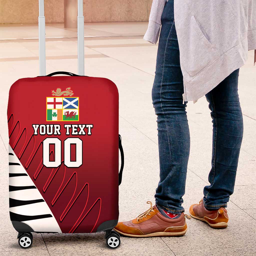 Custom British Lions New Zealand Luggage Cover Half Black Fern LT9