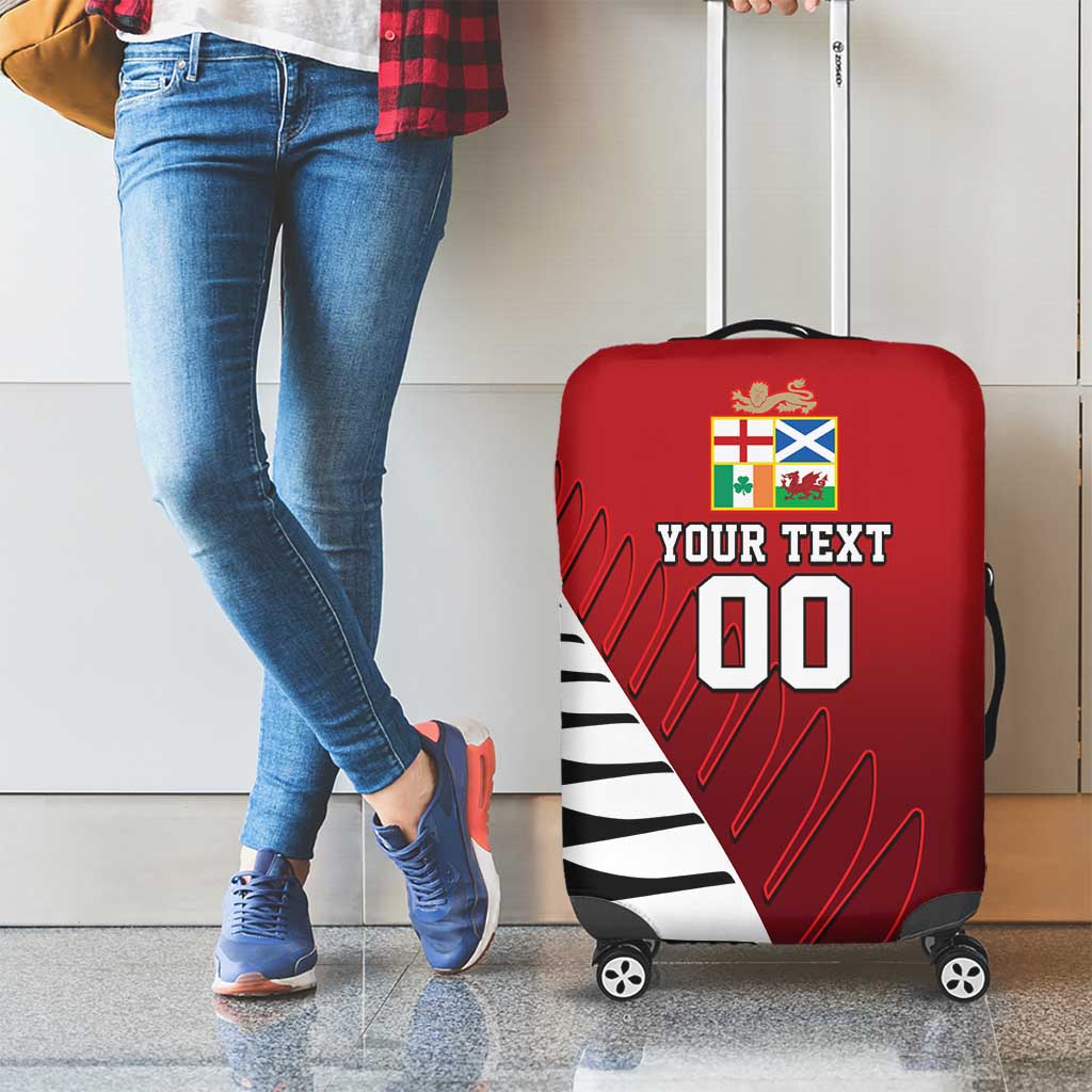 Custom British Lions New Zealand Luggage Cover Half Black Fern LT9