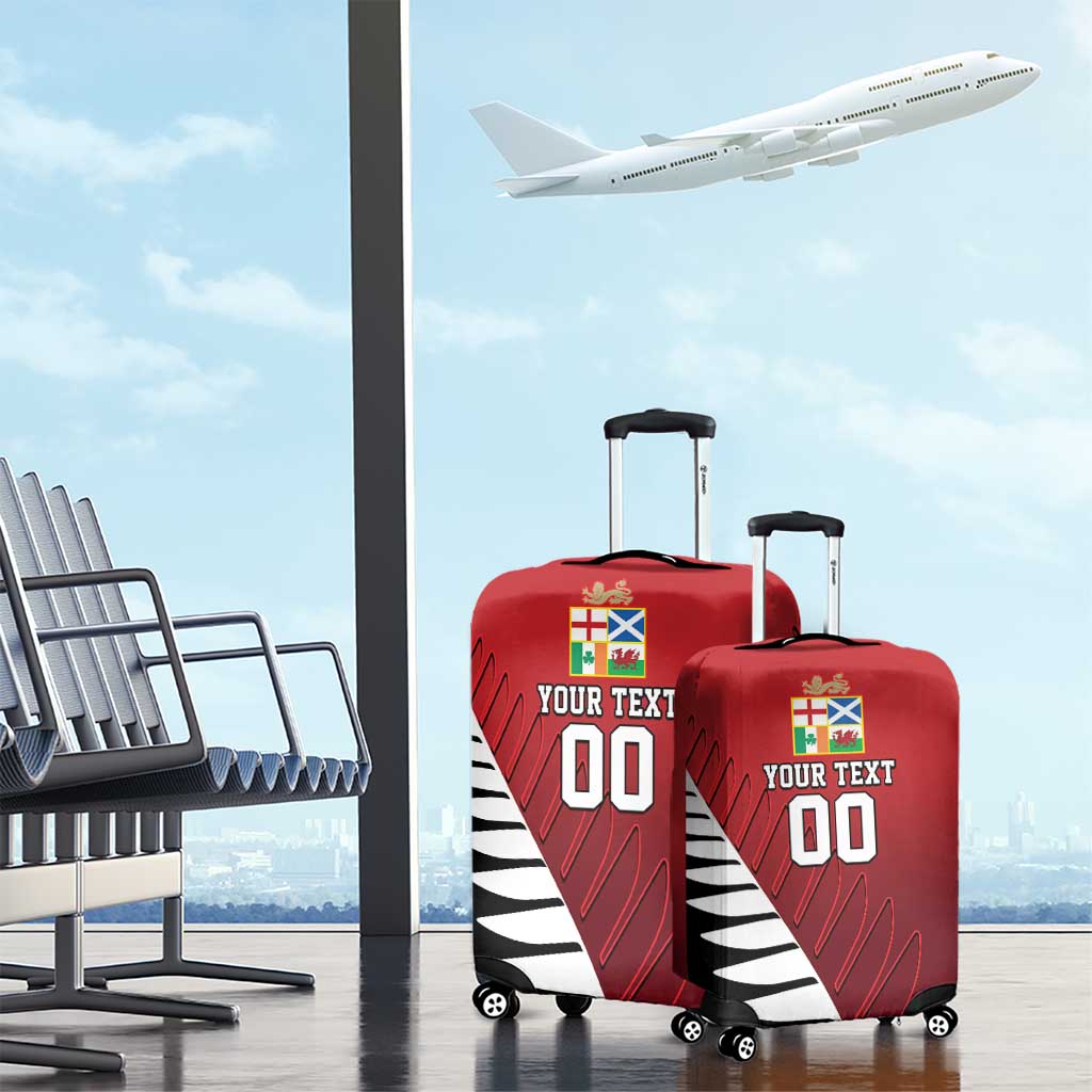 Custom British Lions New Zealand Luggage Cover Half Black Fern LT9
