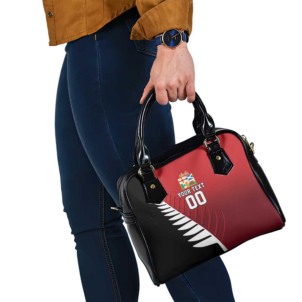 Custom British Lions New Zealand Shoulder Handbag Half Black Fern LT9
