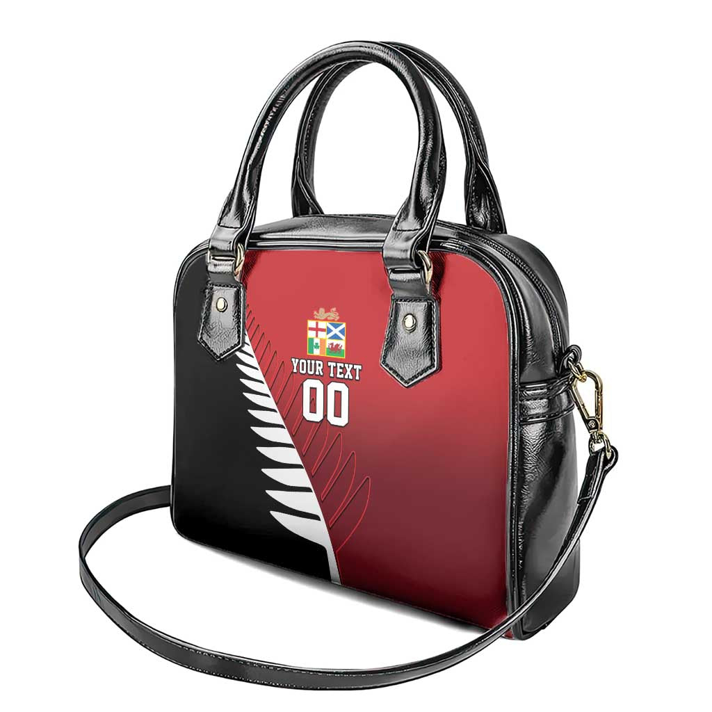 Custom British Lions New Zealand Shoulder Handbag Half Black Fern LT9