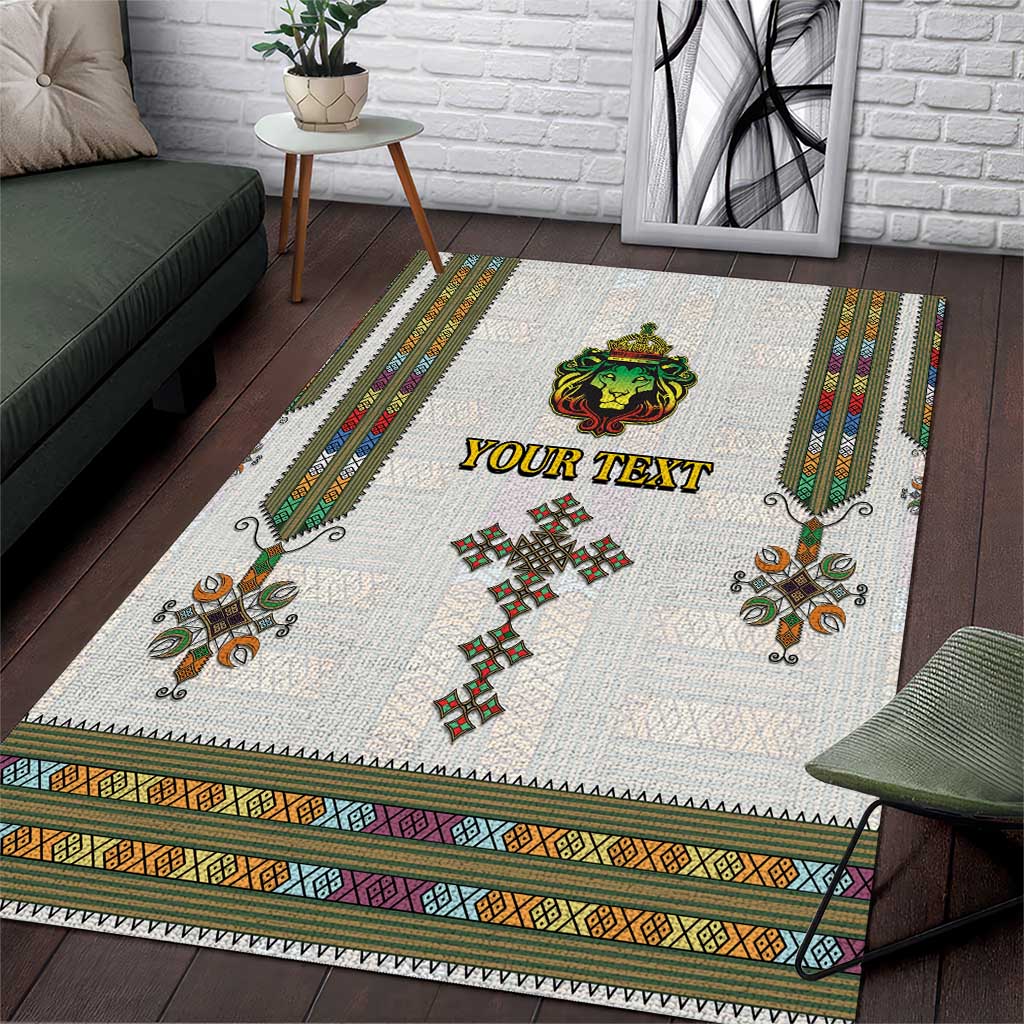 Personalized Ethiopia Lion Of Judah Area Rug Tibeb Style LT9