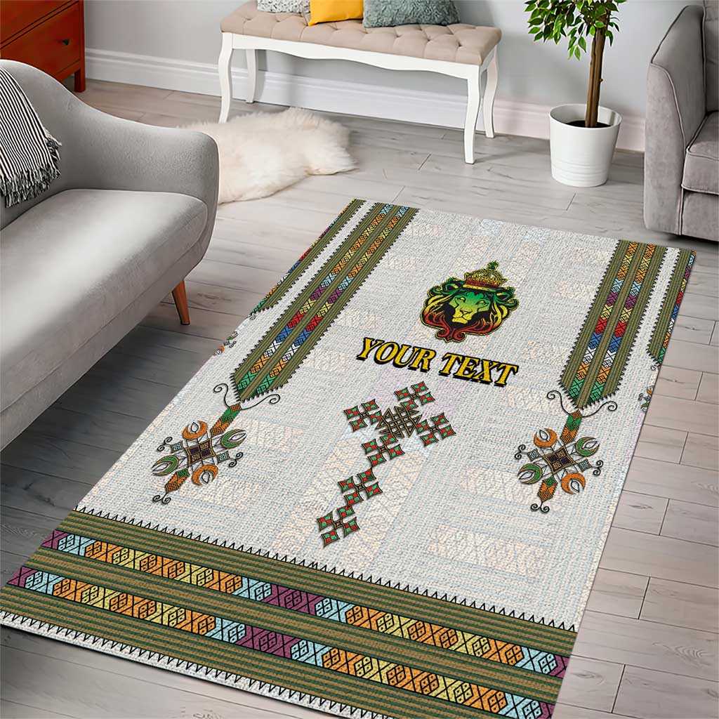 Personalized Ethiopia Lion Of Judah Area Rug Tibeb Style LT9