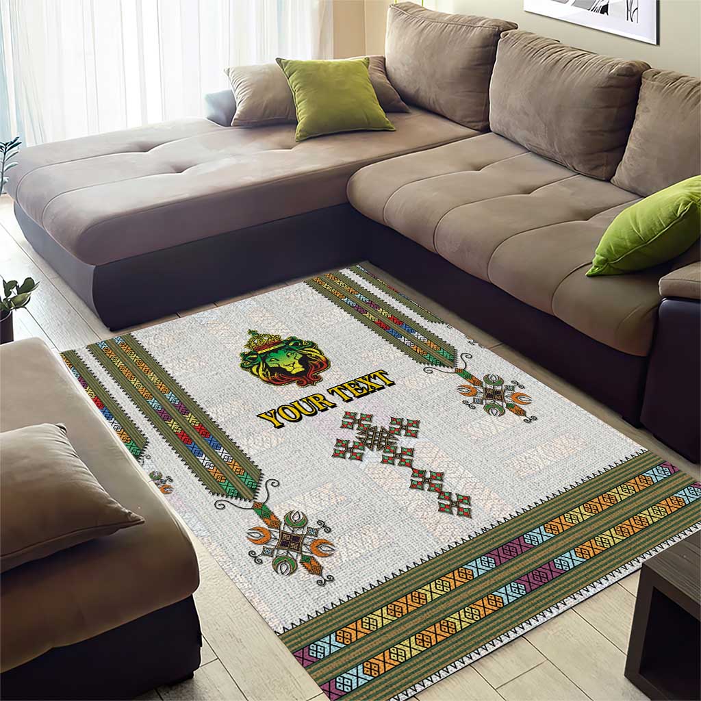 Personalized Ethiopia Lion Of Judah Area Rug Tibeb Style LT9
