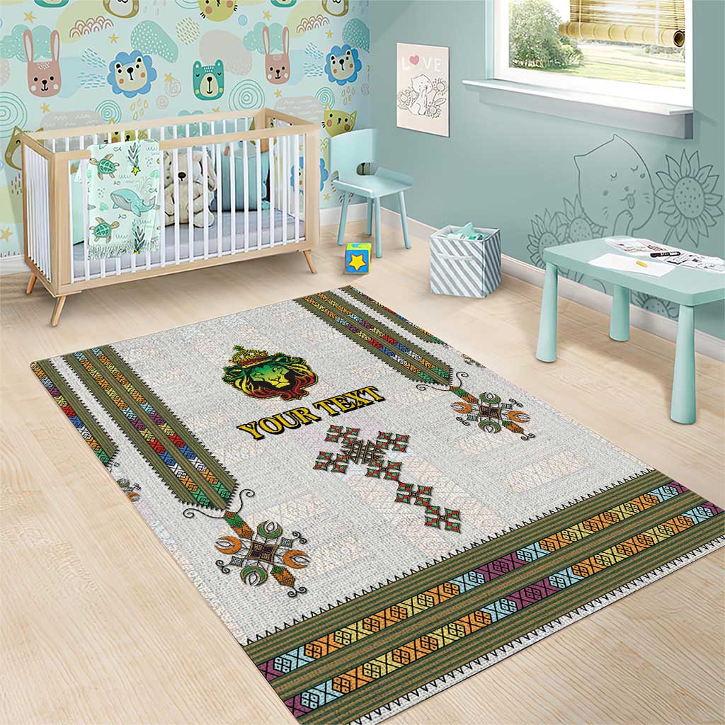 Personalized Ethiopia Lion Of Judah Area Rug Tibeb Style LT9