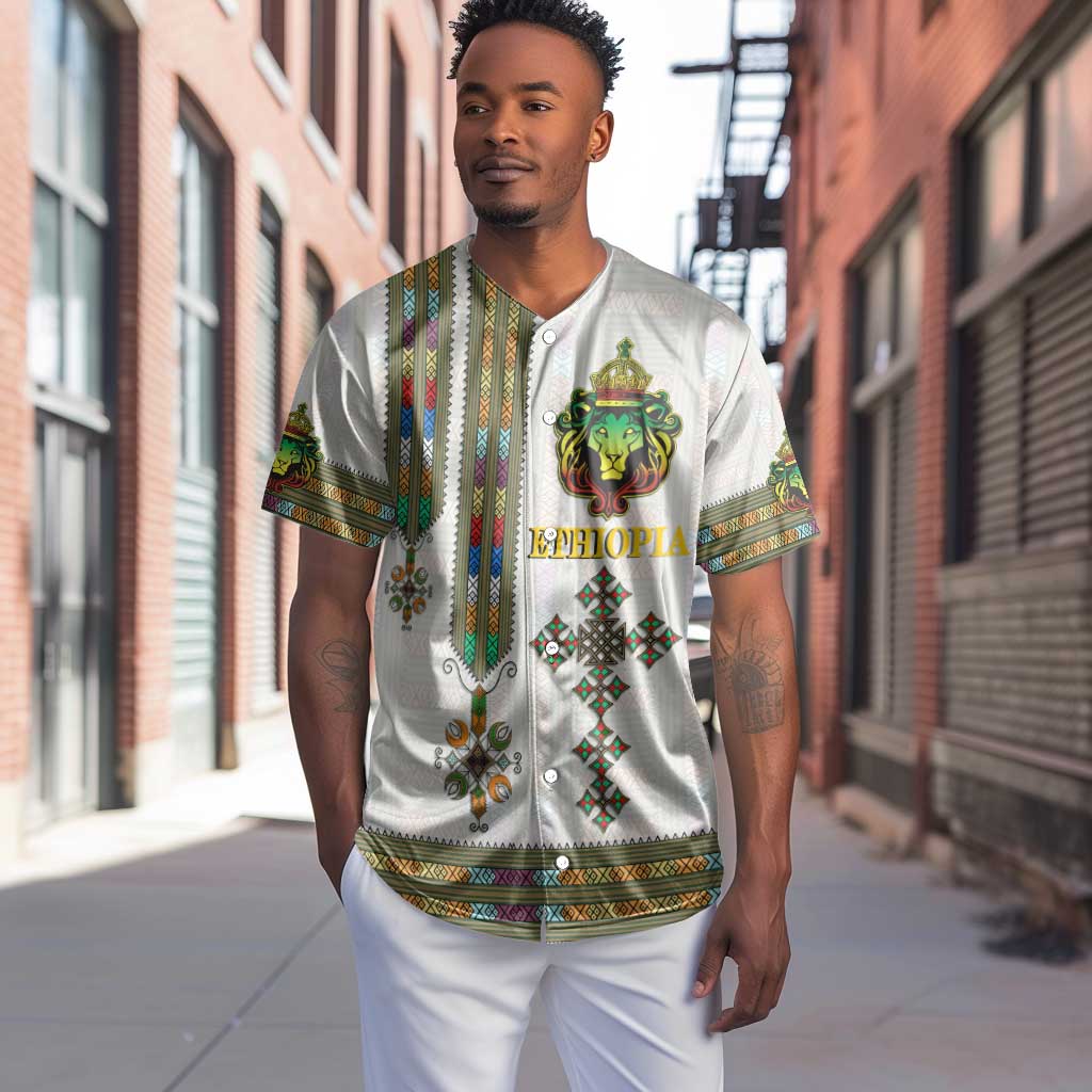 Personalized Ethiopia Lion Of Judah Baseball Jersey Tibeb Style LT9