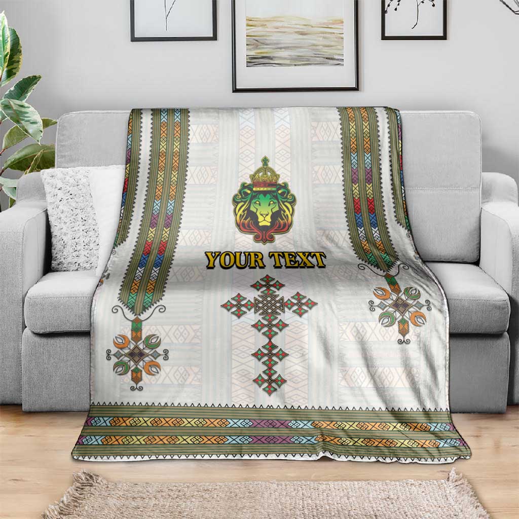 Personalized Ethiopia Lion Of Judah Blanket Tibeb Style LT9