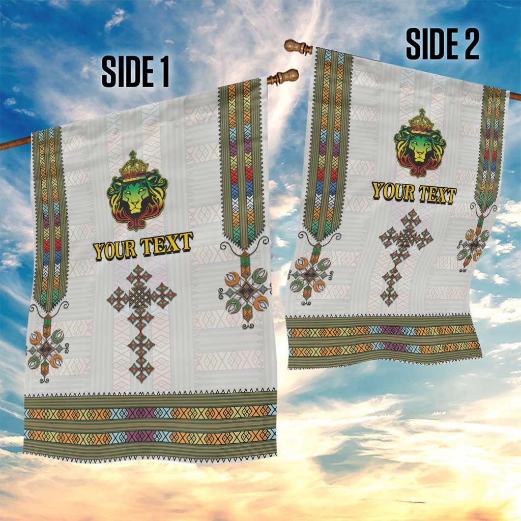 Personalized Ethiopia Lion Of Judah Garden Flag Tibeb Style LT9