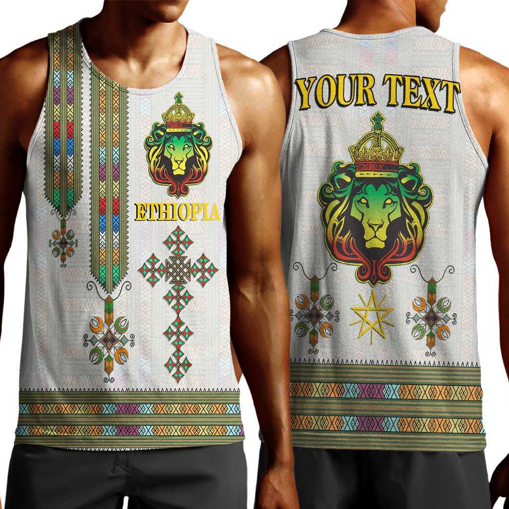 Personalized Ethiopia Lion Of Judah Men Tank Top Tibeb Style LT9