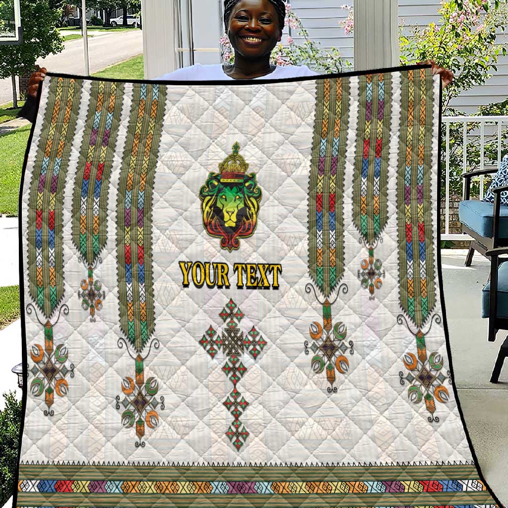Personalized Ethiopia Lion Of Judah Quilt Tibeb Style LT9
