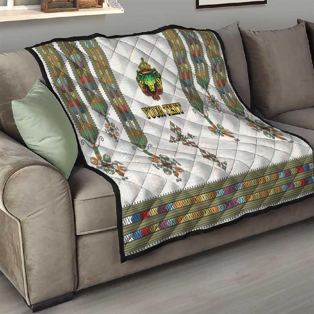 Personalized Ethiopia Lion Of Judah Quilt Tibeb Style LT9