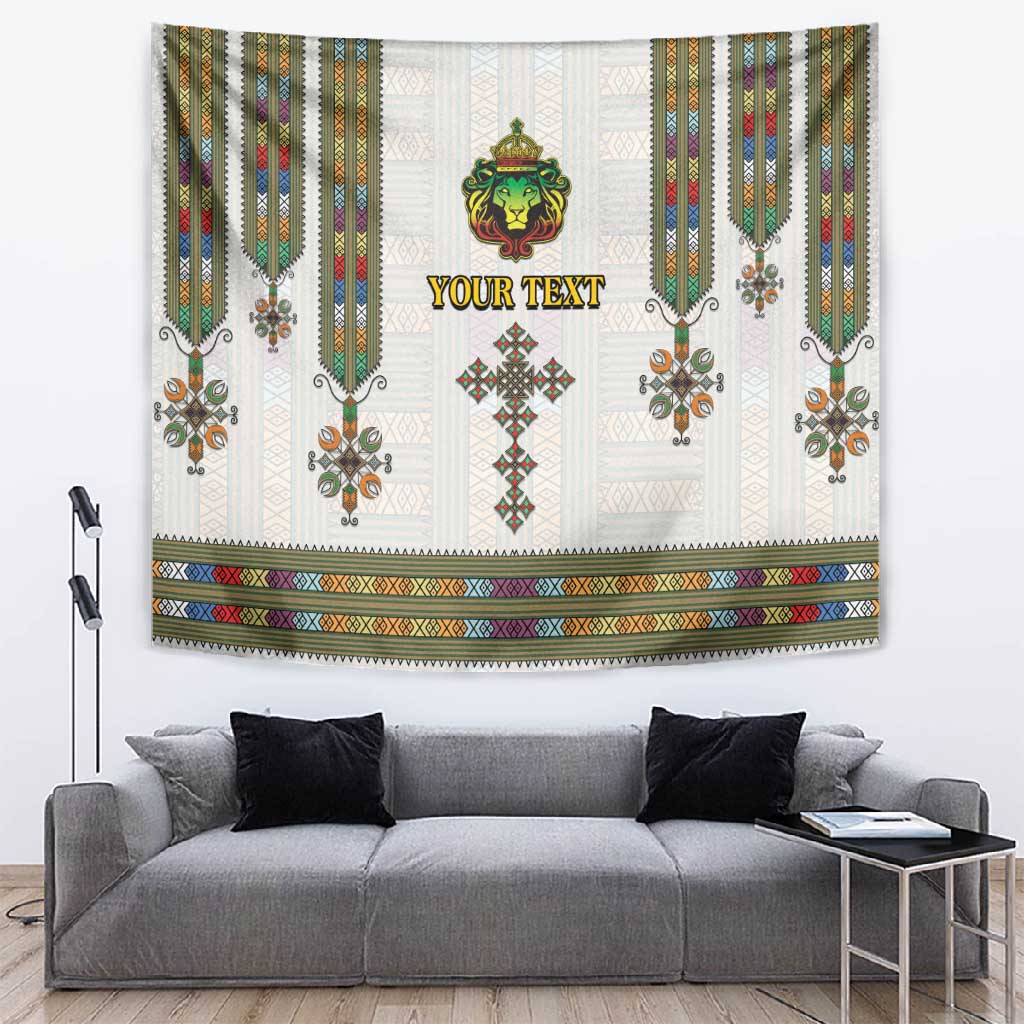 Personalized Ethiopia Lion Of Judah Tapestry Tibeb Style LT9
