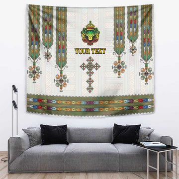 Personalized Ethiopia Lion Of Judah Tapestry Tibeb Style LT9