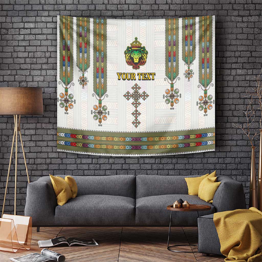 Personalized Ethiopia Lion Of Judah Tapestry Tibeb Style LT9
