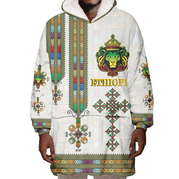 Personalized Ethiopia Lion Of Judah Wearable Blanket Hoodie Tibeb Style LT9