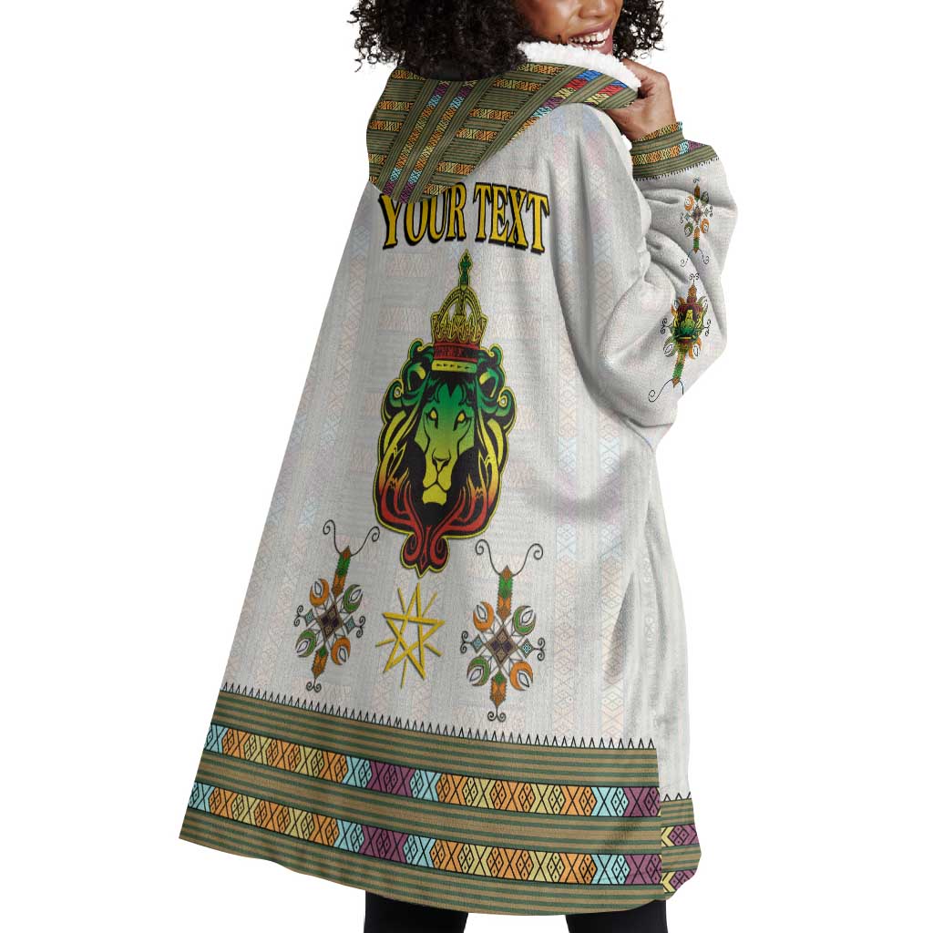 Personalized Ethiopia Lion Of Judah Wearable Blanket Hoodie Tibeb Style LT9