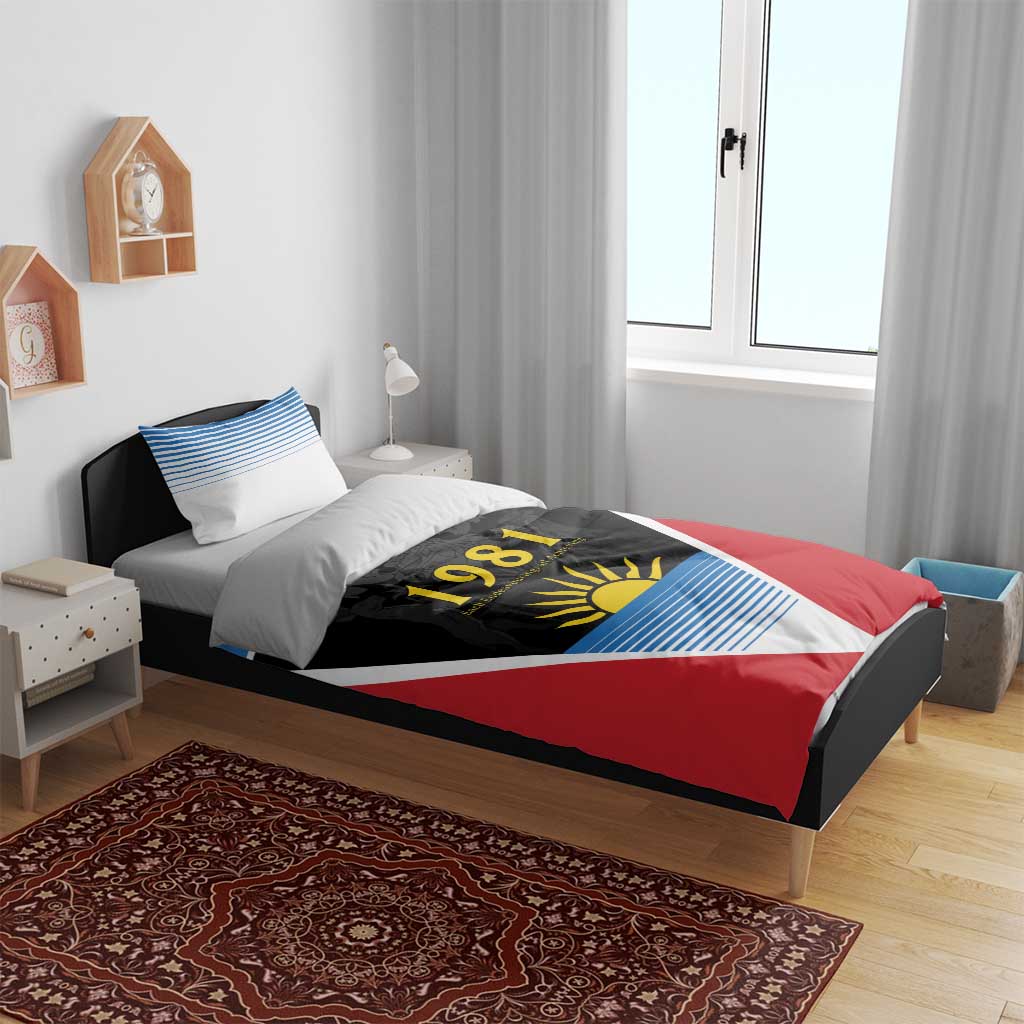 Afro-Antiguans and Barbudans 1981 Bedding Set Each Endeavouring All Achieving LT9