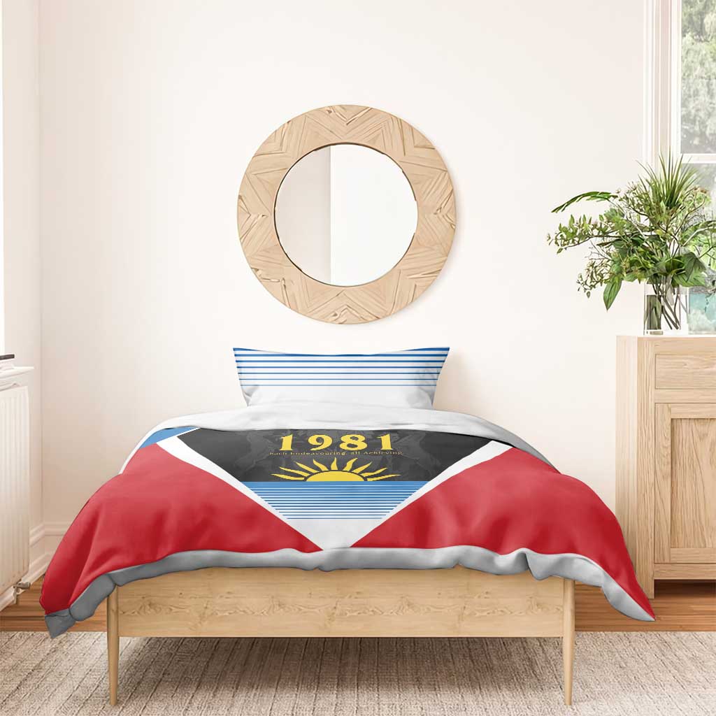 Afro-Antiguans and Barbudans 1981 Bedding Set Each Endeavouring All Achieving LT9