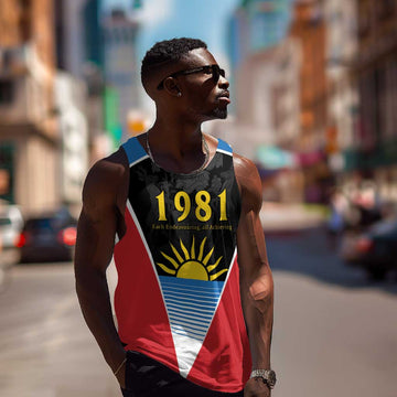 Afro-Antiguans and Barbudans 1981 Men Tank Top Each Endeavouring All Achieving LT9