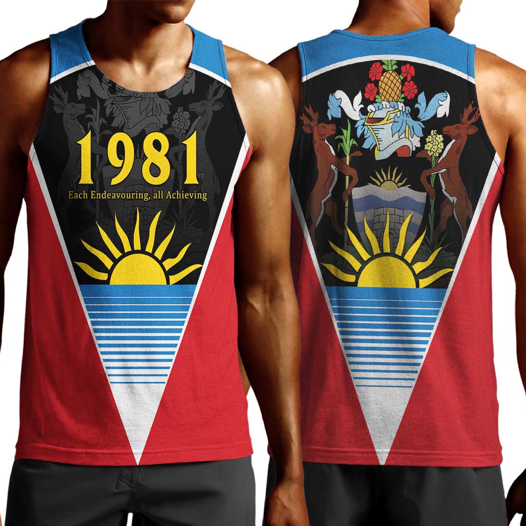 Afro-Antiguans and Barbudans 1981 Men Tank Top Each Endeavouring All Achieving LT9