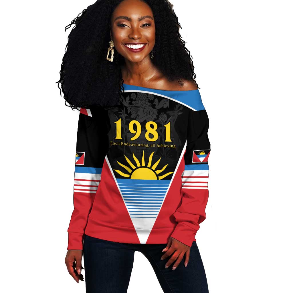 Afro-Antiguans and Barbudans 1981 Off Shoulder Sweater Each Endeavouring All Achieving LT9