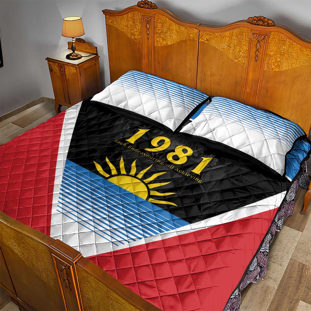 Afro-Antiguans and Barbudans 1981 Quilt Bed Set Each Endeavouring All Achieving LT9