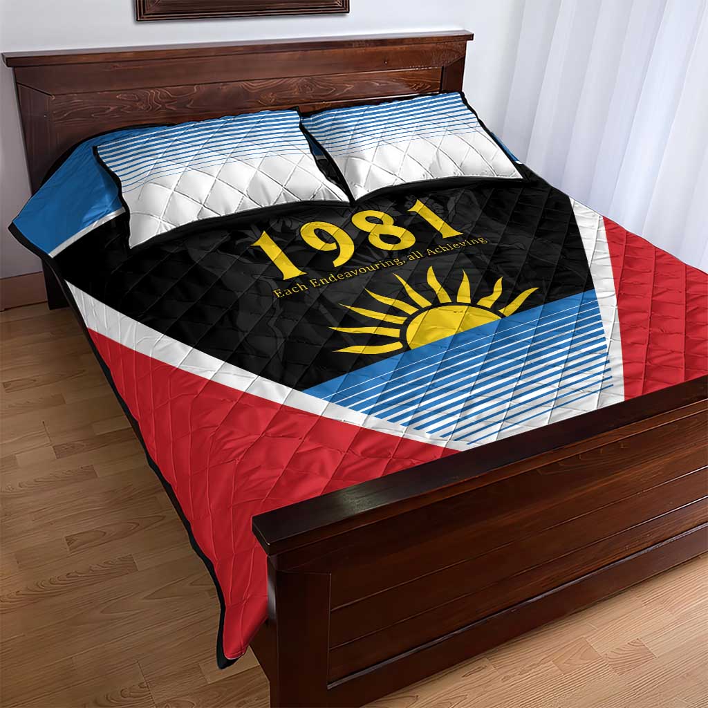 Afro-Antiguans and Barbudans 1981 Quilt Bed Set Each Endeavouring All Achieving LT9