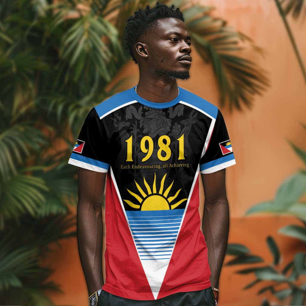 Afro-Antiguans and Barbudans 1981 T shirt Each Endeavouring All Achieving LT9