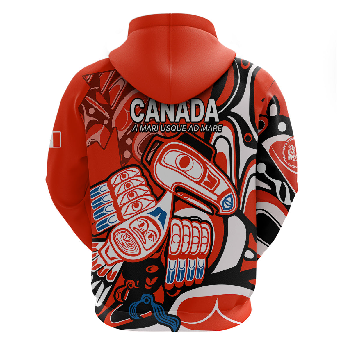 Canada Haida Hoodie Classic Haida Stylized Raven in Red LT9