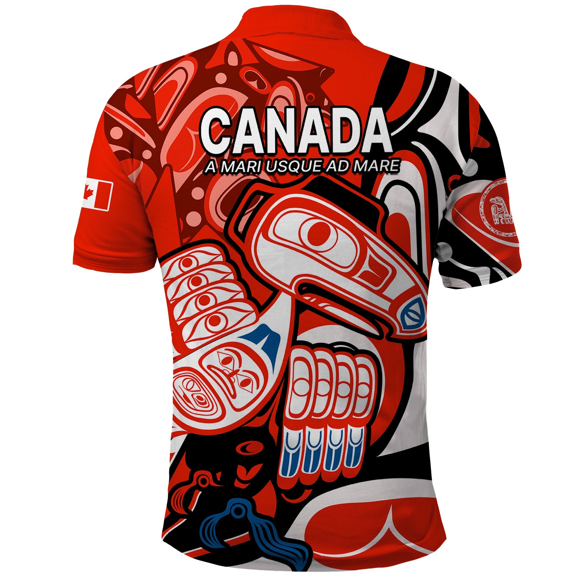 Canada Haida Polo Shirt Classic Haida Stylized Raven in red LT9