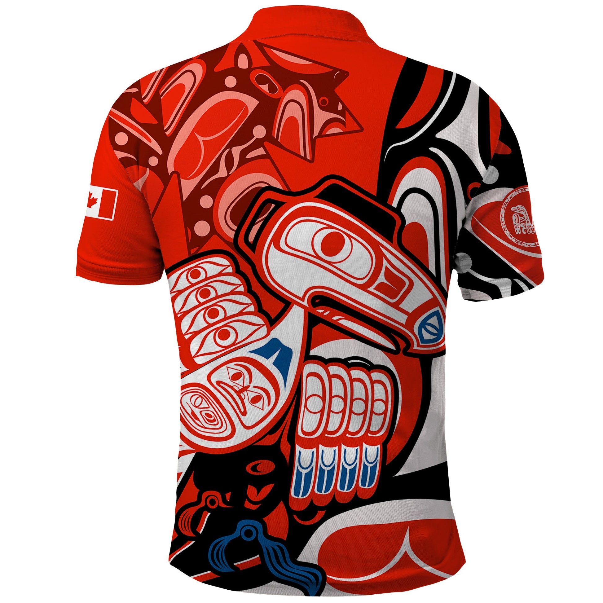 Custom Canada Haida Polo Shirt Classic Haida Stylized Raven in red LT9