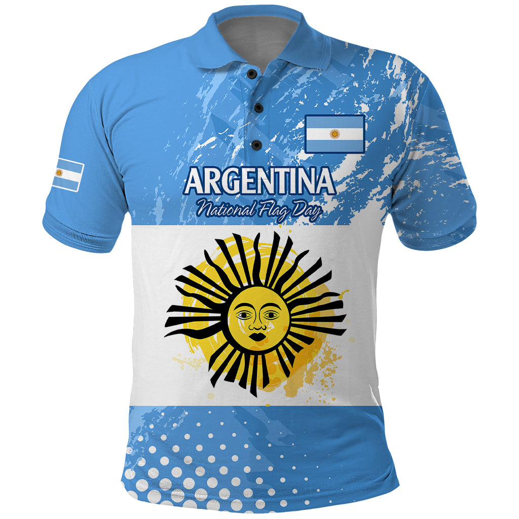 Custom Argentina National Flag Day Polo Shirt Da de la Bandera Nacional LT9
