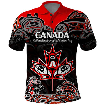 Canada National Aboriginal Day Polo Shirt Indigenous Art Stylization LT9
