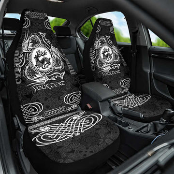 Personalized Carmarthenshire Sir Gaerfyrddin Car Seat Cover Black Deer Stag Celtic-inspired LT9