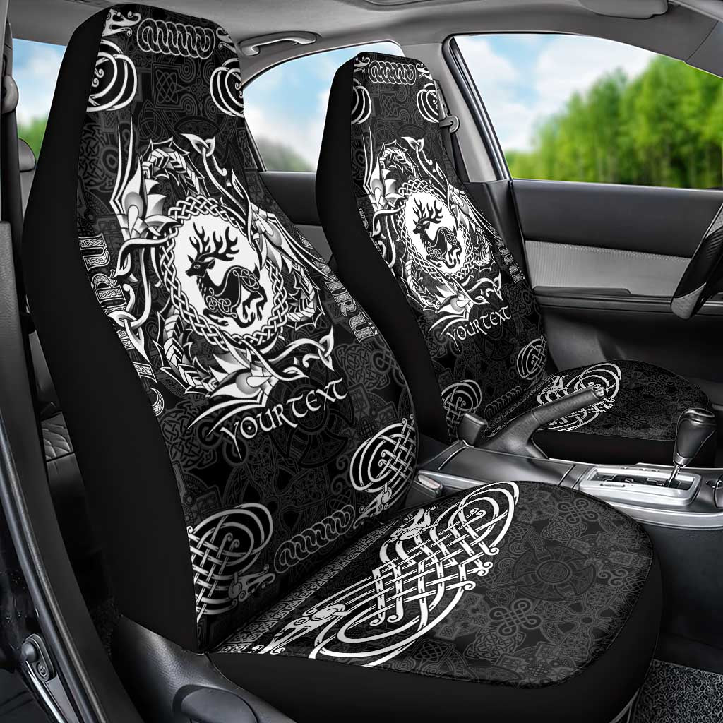 Personalized Carmarthenshire Sir Gaerfyrddin Car Seat Cover Black Deer Stag Celtic-inspired LT9