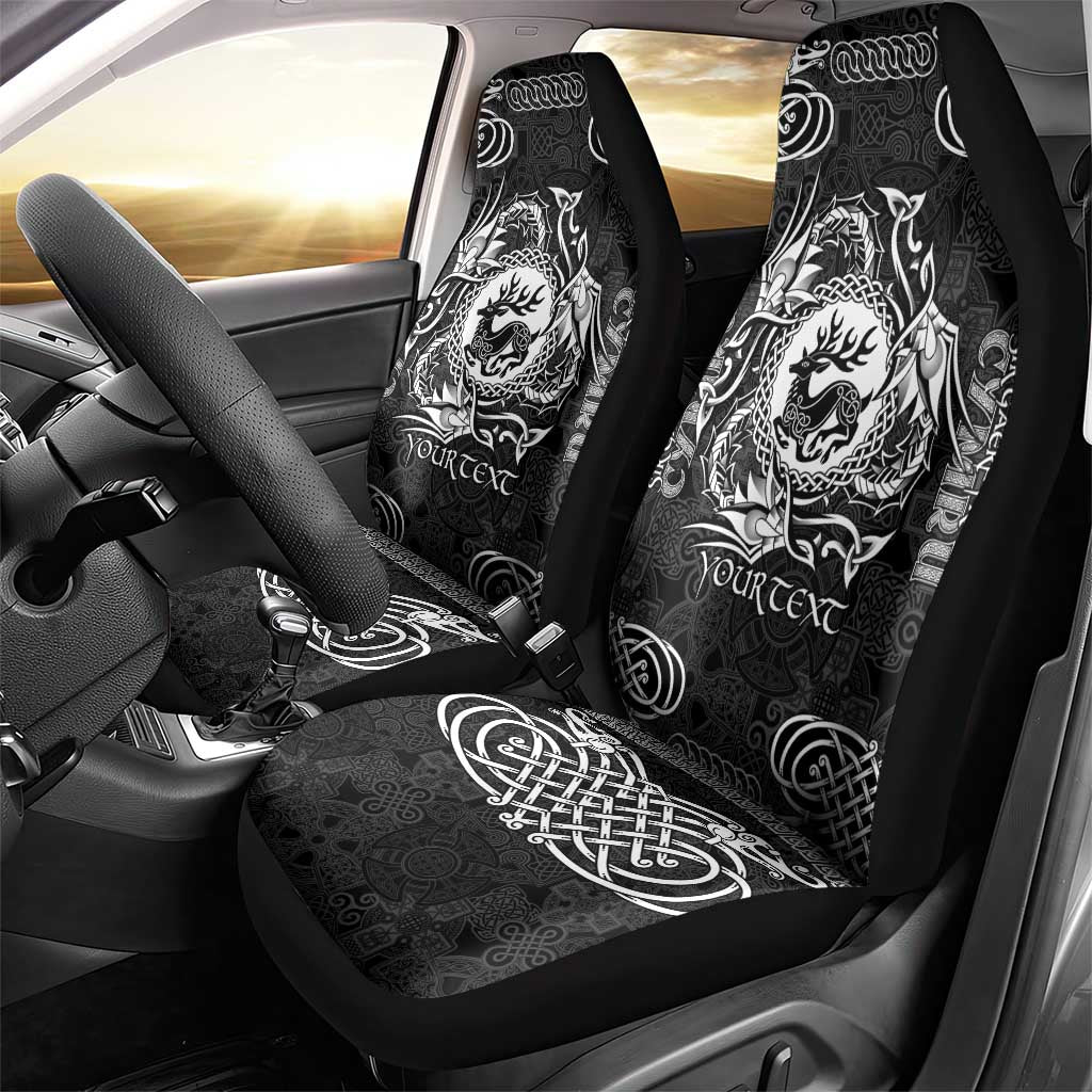 Personalized Carmarthenshire Sir Gaerfyrddin Car Seat Cover Black Deer Stag Celtic-inspired LT9
