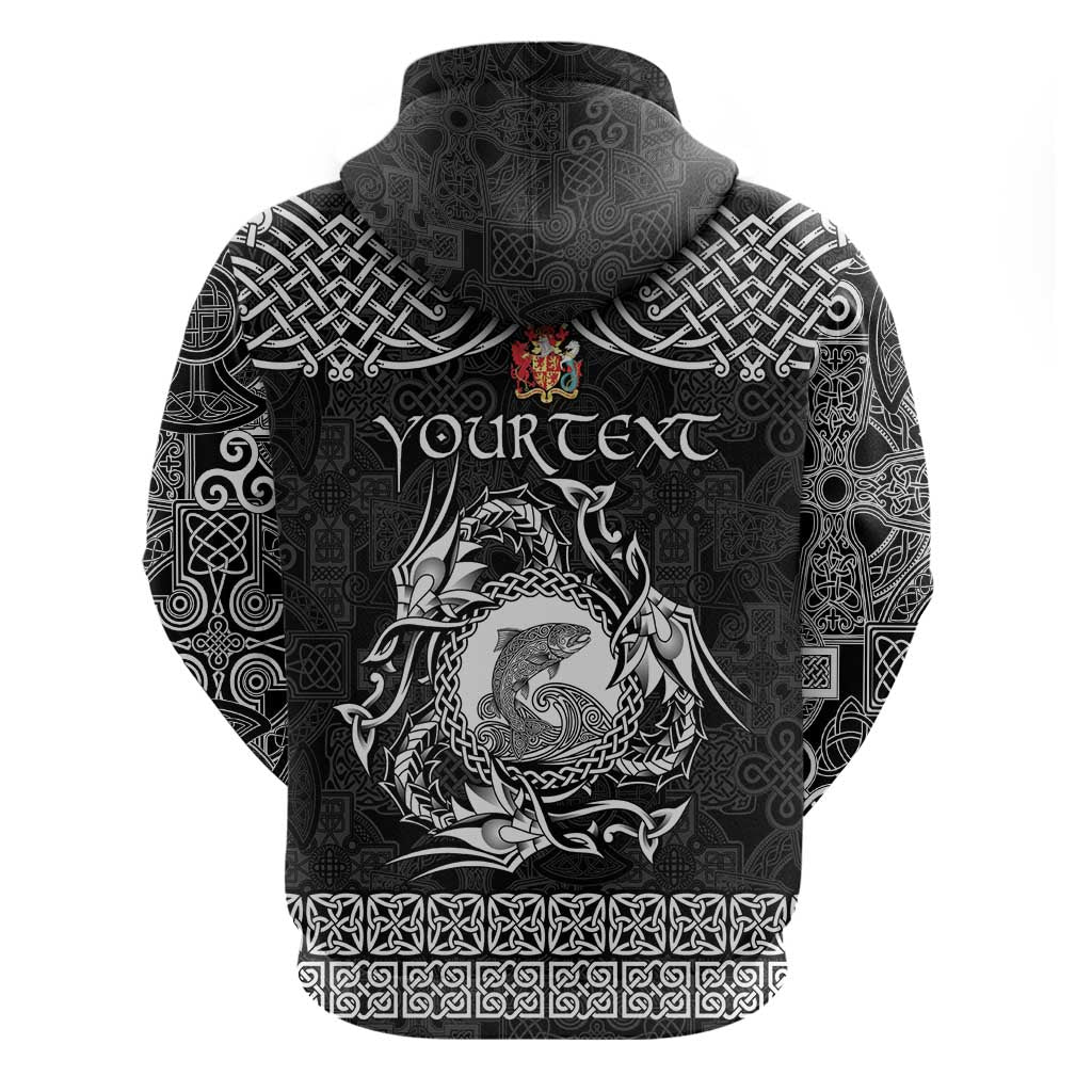 Personalized Carmarthenshire Sir Gaerfyrddin Hoodie Black Deer Stag Celtic-inspired LT9