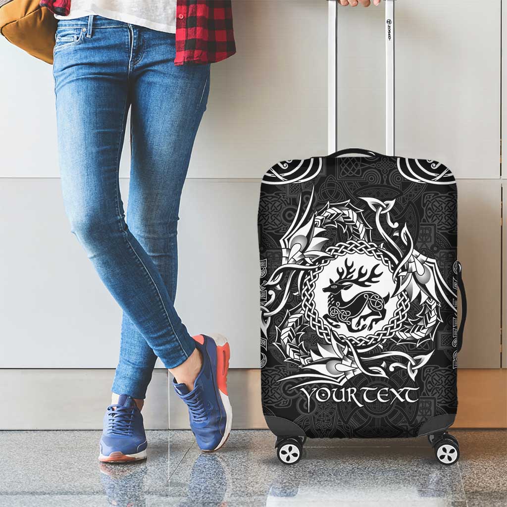 Personalized Carmarthenshire Sir Gaerfyrddin Luggage Cover Black Deer Stag Celtic-inspired LT9