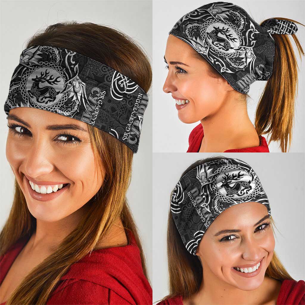 Personalized Carmarthenshire Sir Gaerfyrddin Neck Gaiter Black Deer Stag Celtic-inspired LT9
