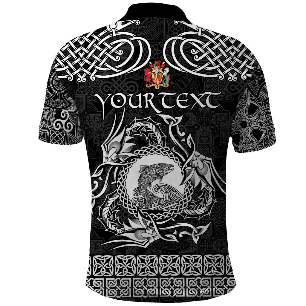 Personalized Carmarthenshire Sir Gaerfyrddin Polo Shirt Black Deer Stag Celtic-inspired LT9