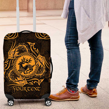 Personalized Carmarthenshire Sir Gaerfyrddin Luggage Cover Gold Deer Stag Celtic-inspired LT9